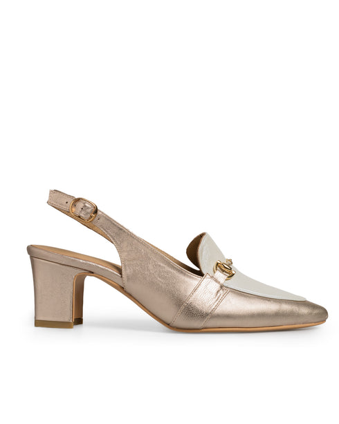 Zapatilla Oro Rosa Slingback Herraje 8137